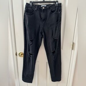 ✨5/$25✨Wax Jeans distressed black denim size 9